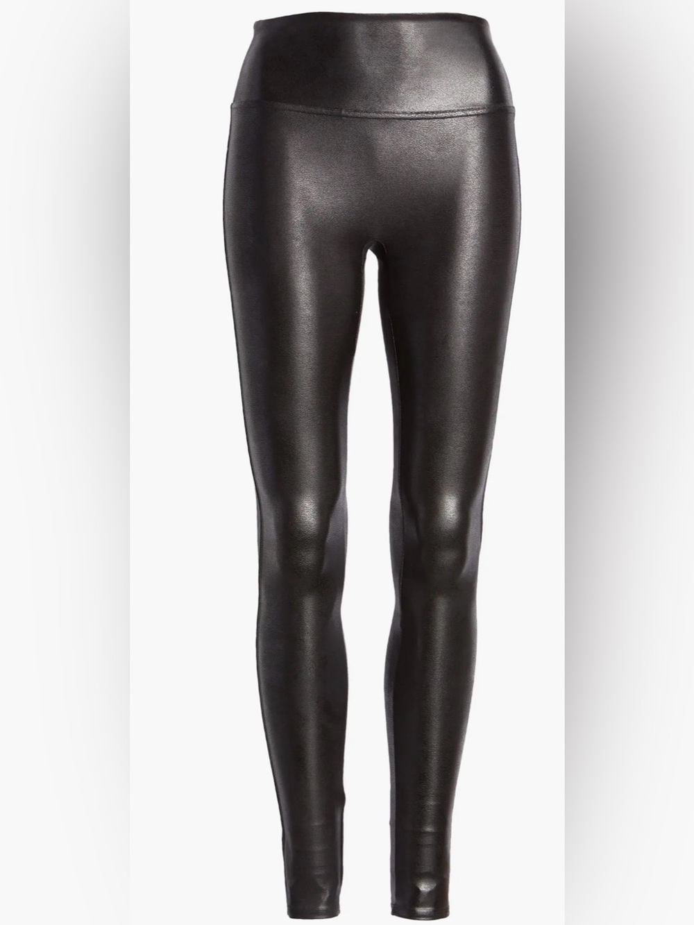 NWT SPANX Women's Size Large Black Faux Leather Leggings